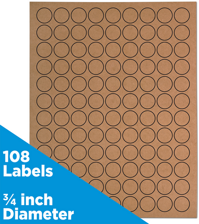 Brown Kraft Small 3/4 Inch Round Labels