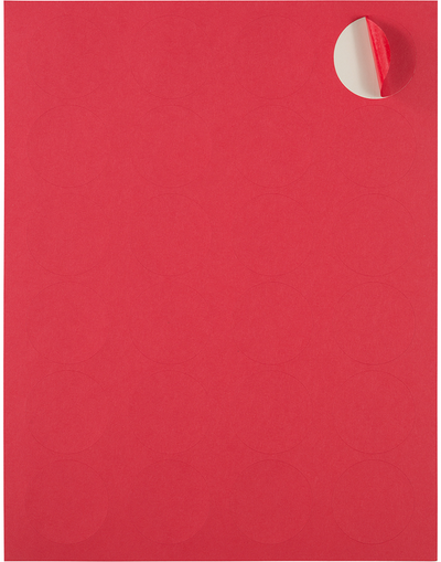 Red Medium 1 2/3 Inch Round Labels