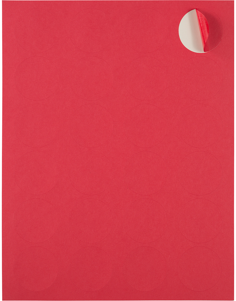 Red Medium 1 2/3 Inch Round Labels