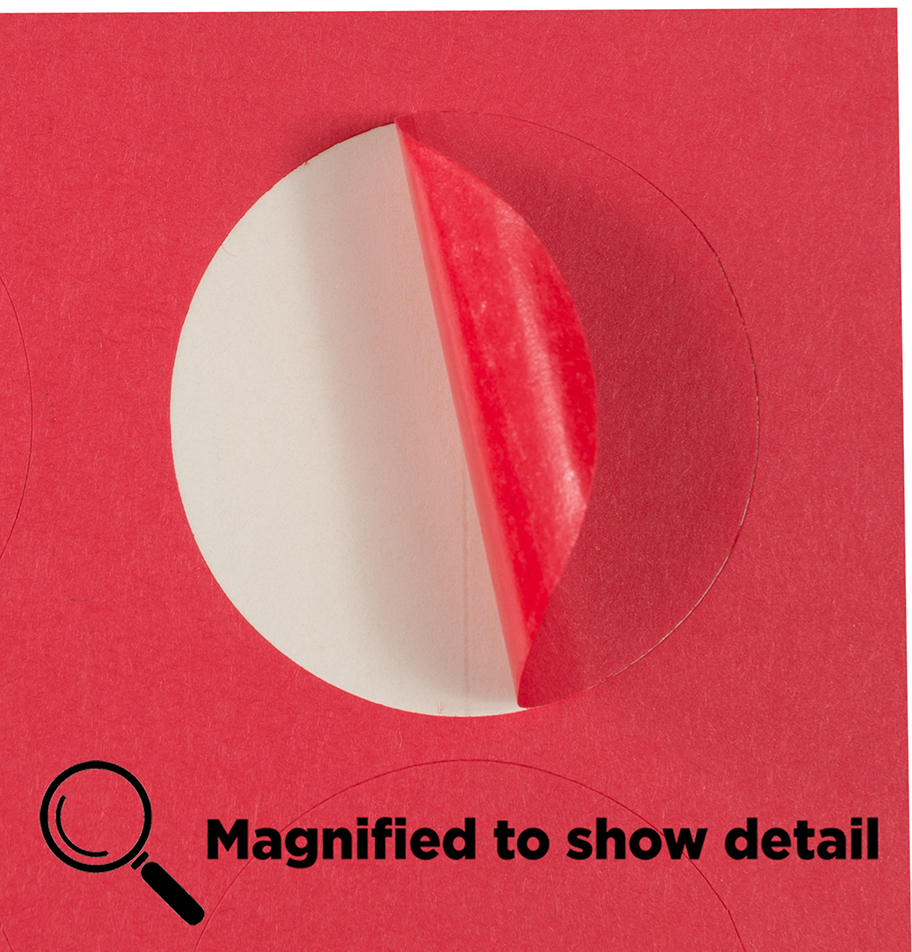Red Medium 1 2/3 Inch Round Labels