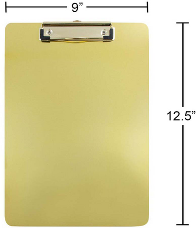 Gold Aluminum 9 x 13 Clipboards