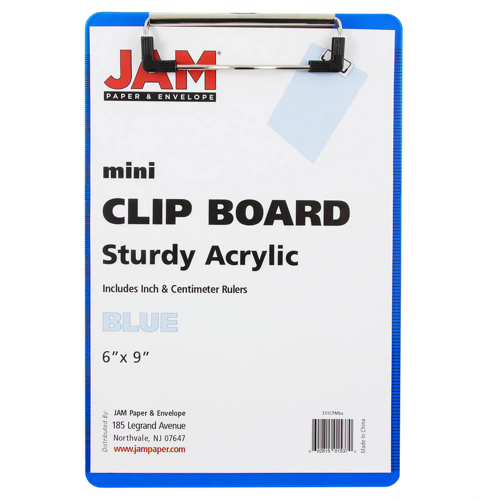 Blue Plastic 6 x 9 Mini Acrylic Clipboards