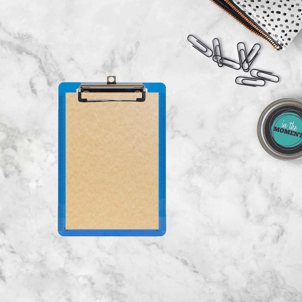 Blue Plastic 6 x 9 Mini Acrylic Clipboards
