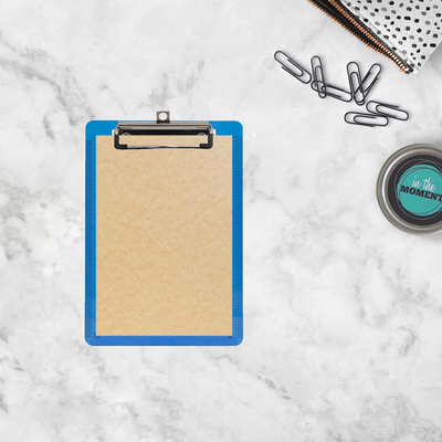 Blue Plastic 6 x 9 Mini Acrylic Clipboards