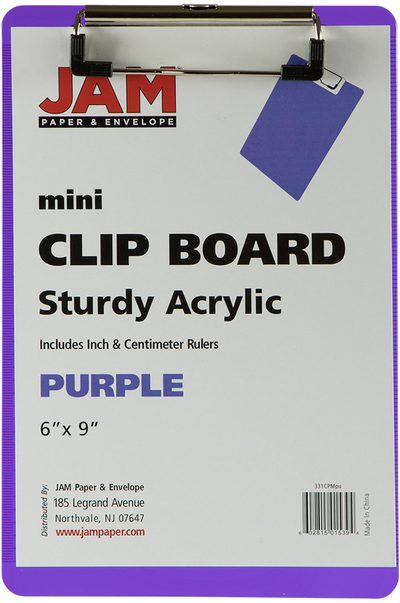 Purple Plastic 6 x 9 Mini Acrylic Clipboards