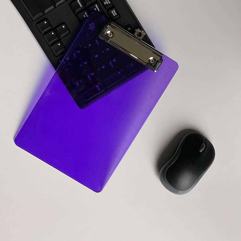 Purple Plastic 6 x 9 Mini Acrylic Clipboards