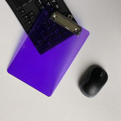 Purple Plastic 6 x 9 Mini Acrylic Clipboards