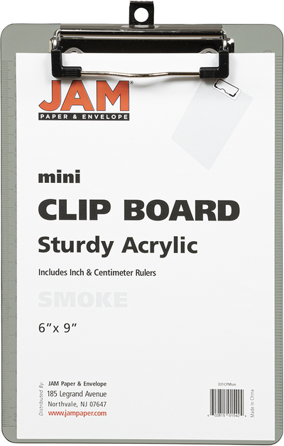 Smoke Plastic 6 x 9 Mini Acrylic Clipboards
