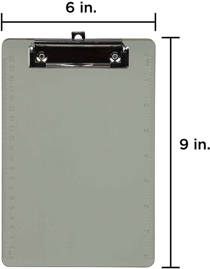 Smoke Plastic 6 x 9 Mini Acrylic Clipboards