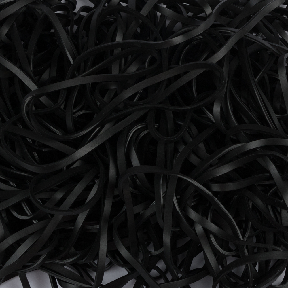 Black Size 117B Rubber Bands - 100 Pack