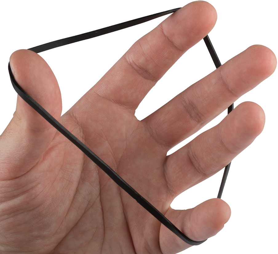Black Size 117B Rubber Bands - 100 Pack