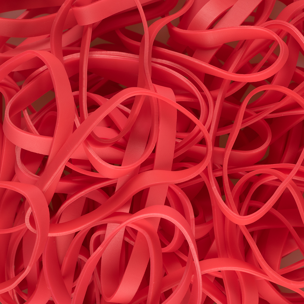 Red Size 64 Rubber Bands - 100 Pack