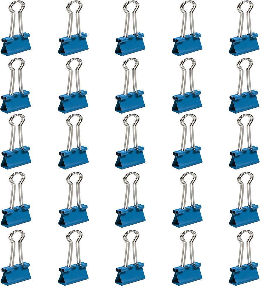 Blue Small 19mm Binder Clips - 25 Pack