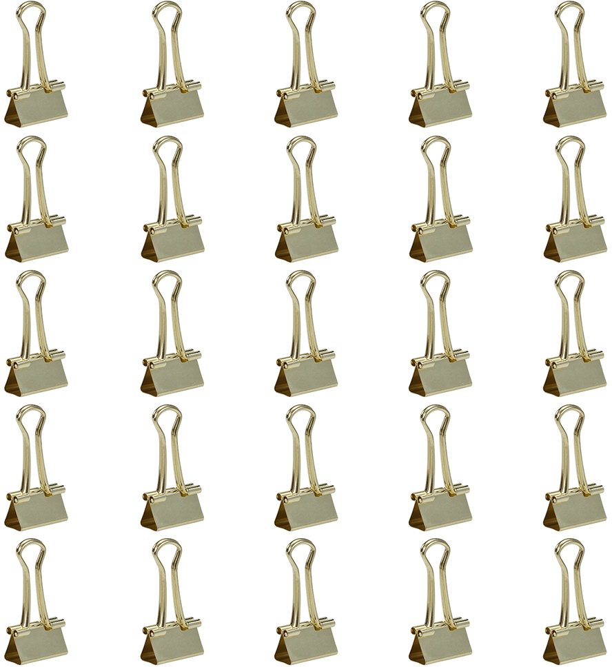 Gold Small 19mm Binder Clips - 25 Pack