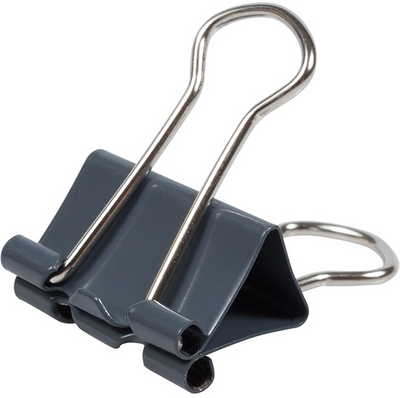 Gray Small 19mm Binder Clips - 25 Pack