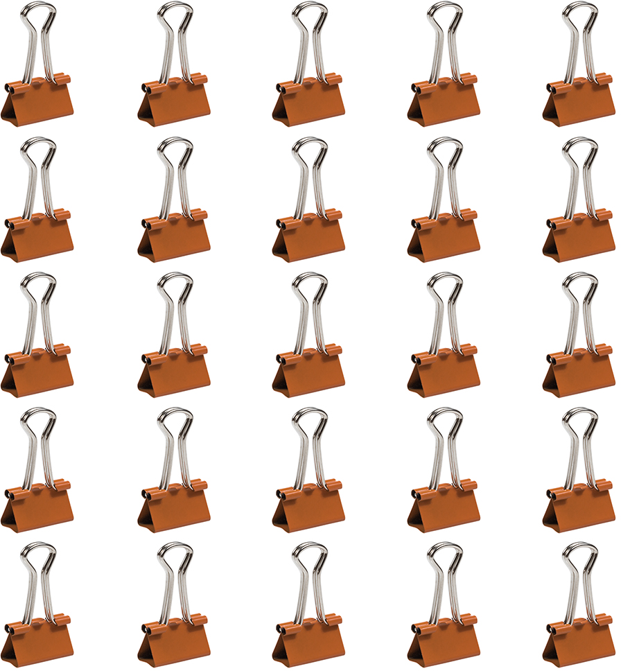 Orange Small 19mm Binder Clips - 25 Pack