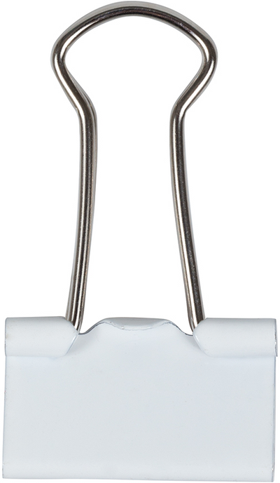 White Small 19mm Binder Clips - 25 Pack