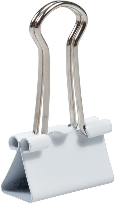White Small 19mm Binder Clips - 25 Pack