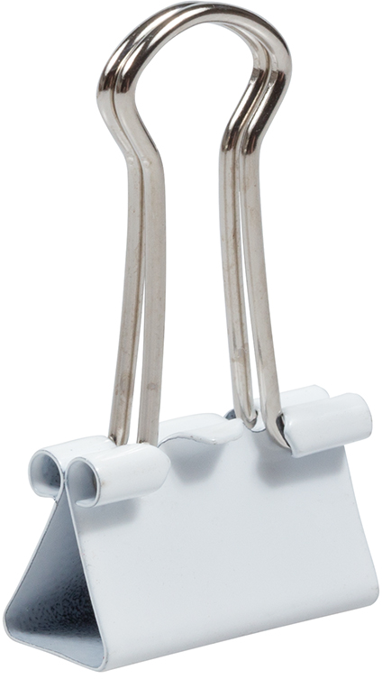 White Small 19mm Binder Clips - 25 Pack