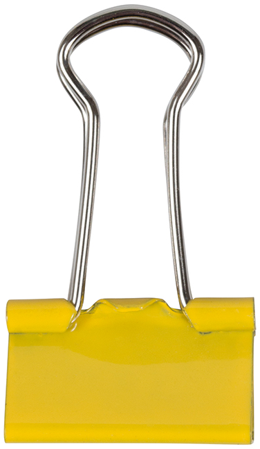 Yellow Small 19mm Binder Clips - 25 Pack