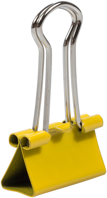Yellow Small 19mm Binder Clips - 25 Pack