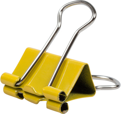 Yellow Small 19mm Binder Clips - 25 Pack