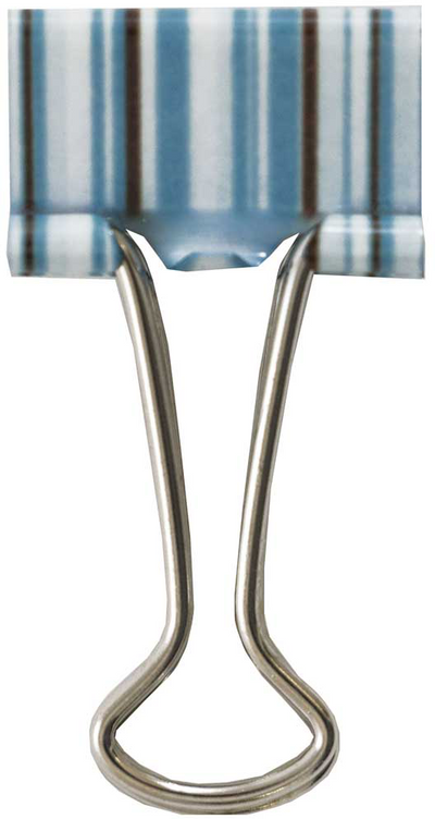 Green and Blue with Brown and White Stripes Small 19mm Binder Clips - 10 Pack