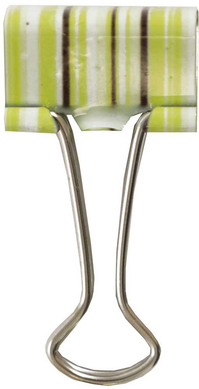 Green and Blue with Brown and White Stripes Small 19mm Binder Clips - 10 Pack