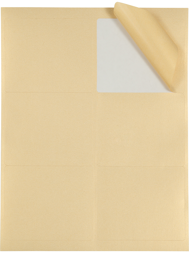 Gold Metallic 3 1/3 x 4 Shipping Labels