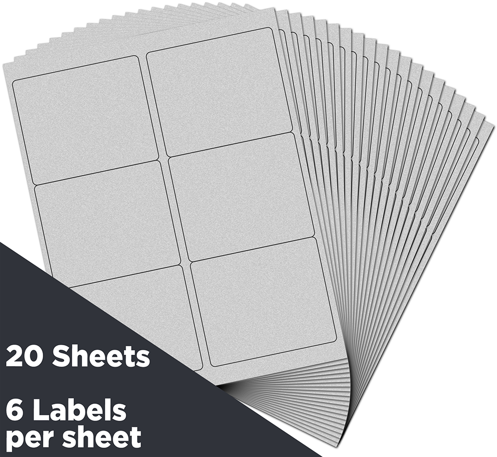 Silver Metallic 3 1/3 x 4 Shipping Labels