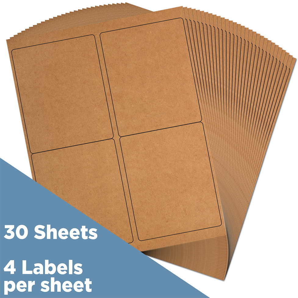 Brown Kraft 4 x 5 Shipping Labels