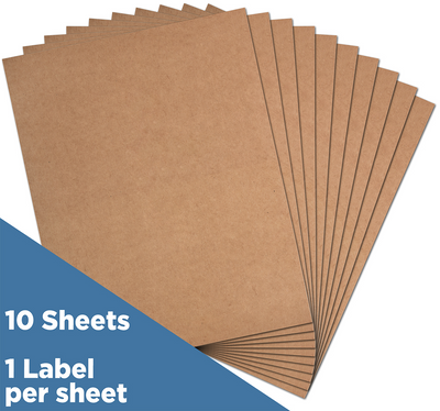 Brown Kraft 8 1/2 x 11 Full Sheet Shipping Labels