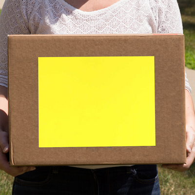 Yellow 8 1/2 x 11 Full Sheet Shipping Labels