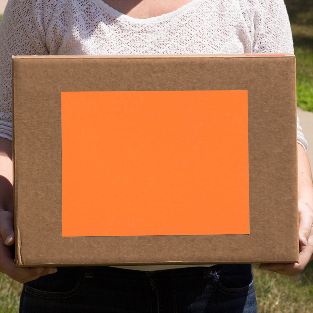 Orange 8 1/2 x 11 Full Sheet Shipping Labels