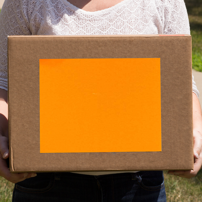 Neon Orange 8 1/2 x 11 Full Sheet Shipping Labels