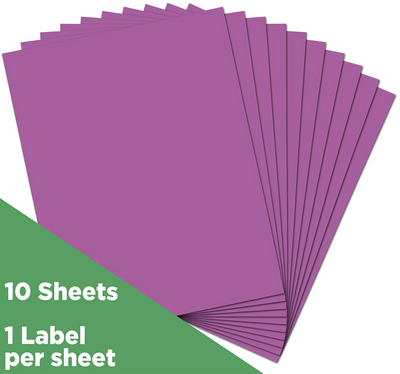Violet Purple 8 1/2 x 11 Full Sheet Shipping Labels