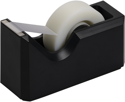 Black Stapler and Tape Dispenser Desk Set