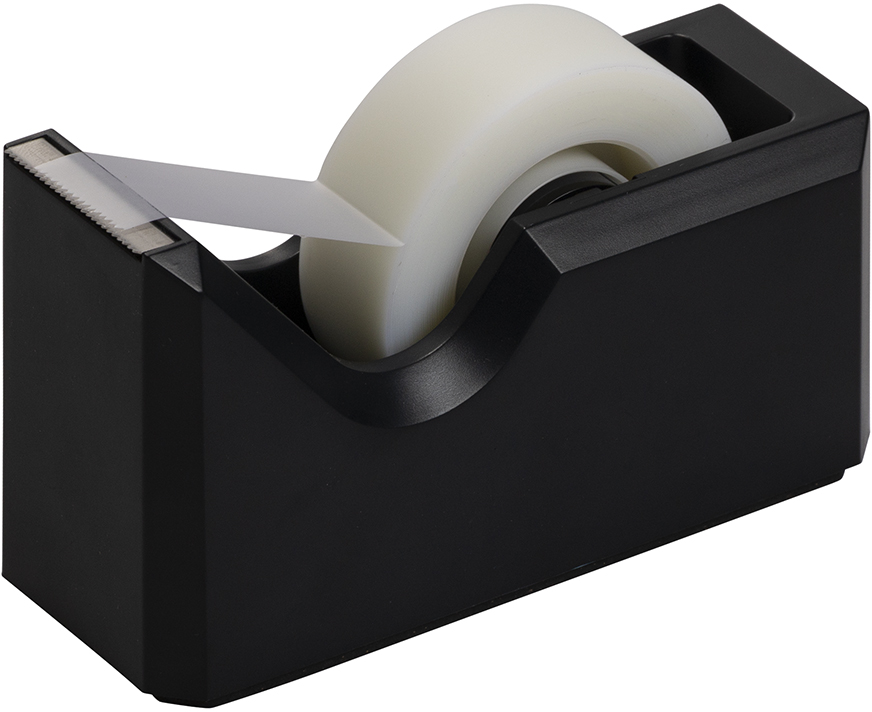 Black Stapler and Tape Dispenser Desk Set