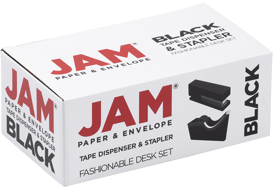 Black Stapler and Tape Dispenser Desk Set
