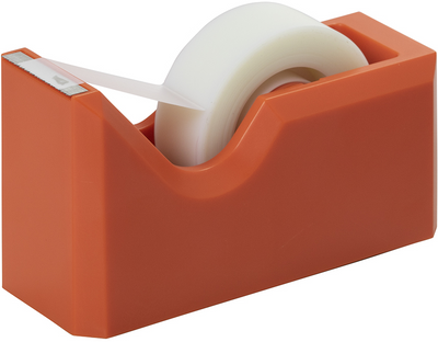 Orange Stapler and Tape Dispenser Desk Set