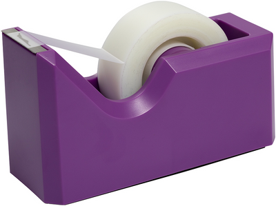 Purple Stapler and Tape Dispenser Desk Set