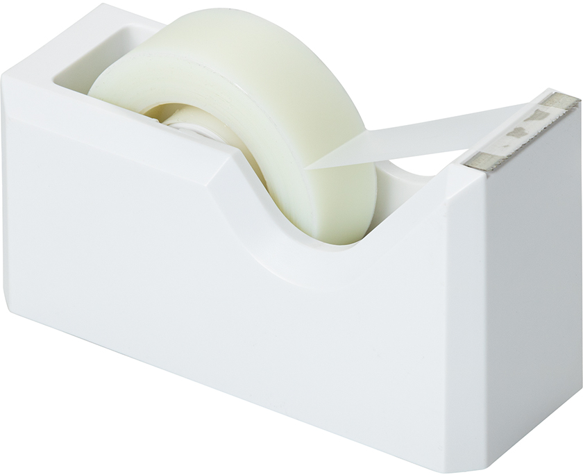 White Stapler and Tape Dispenser Desk Set