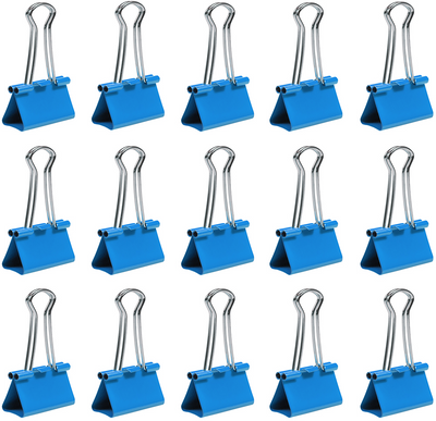 Blue Medium 32mm Binder Clips - 15 Pack