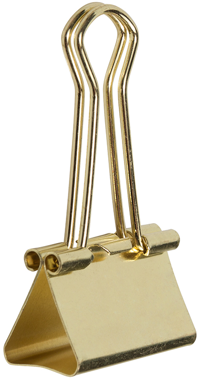 Gold Medium 32mm Binder Clips - 15 Pack