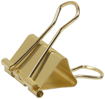 Gold Medium 32mm Binder Clips - 15 Pack