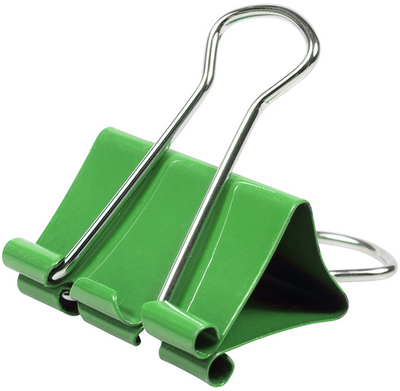 Green Medium 32mm Binder Clips - 15 Pack
