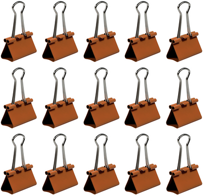 Orange Medium 32mm Binder Clips - 15 Pack