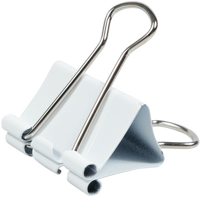White Medium 32mm Binder Clips - 15 Pack