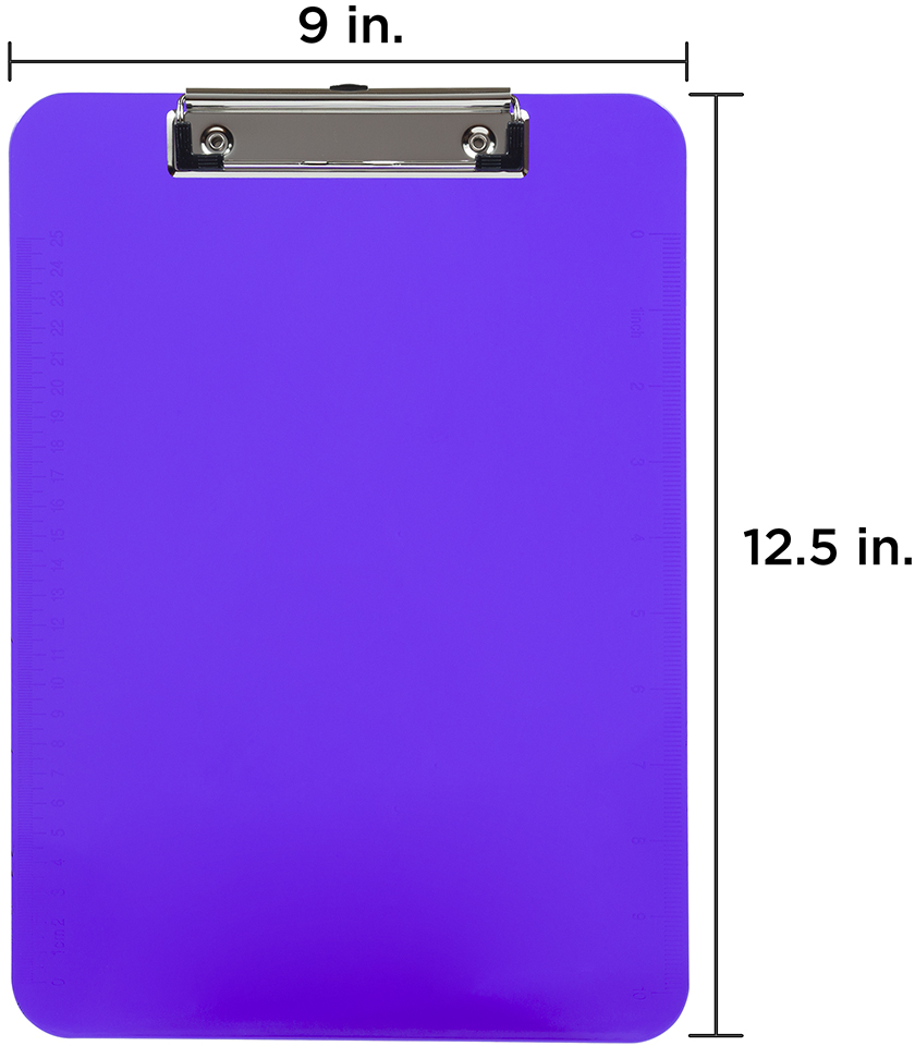 Purple 9 x 13 Plastic Clipboards