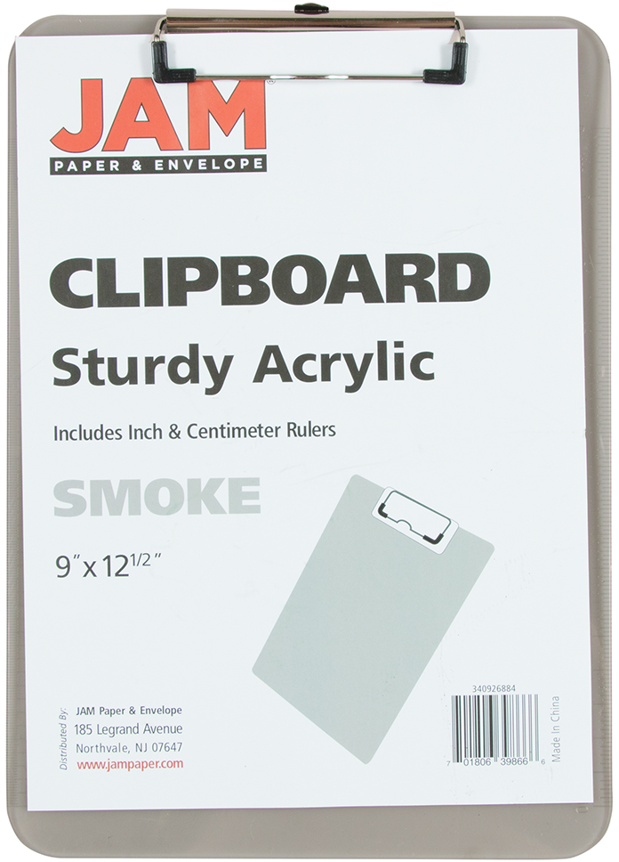 Smoke Gray 9 x 13 Plastic Clipboards